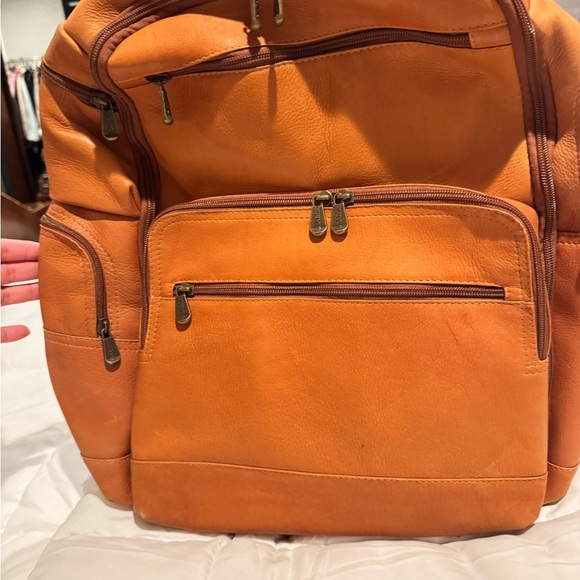 Men's Classic Orange Leather Backpack